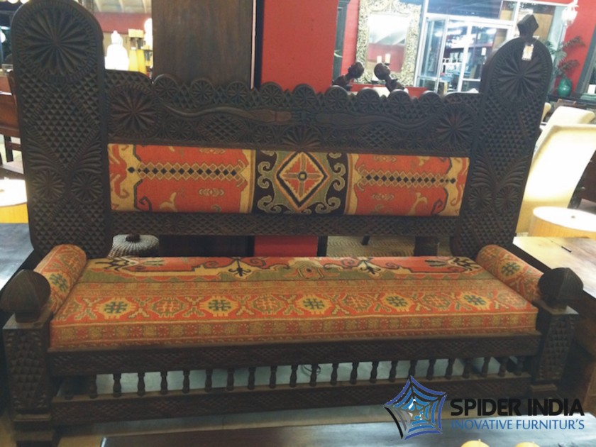 teak-carved-kilim-bench-india
